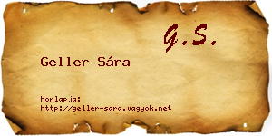 Geller Sára névjegykártya